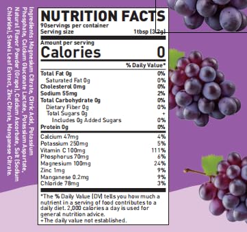VITALLA-E Daily Electrolyte Powder Drink Mix (Sugar Free) – Grape, 10.16 oz / 90 Servings – Hydration Powder with 6 Key Electrolytes and Trace Minerals – Keto Friendly, Non-GMO