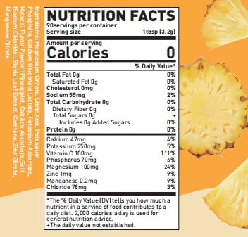 VITALLA-E Daily Electrolyte Powder Drink Mix (Sugar Free) – Pineapple, 10.16 oz / 90 Servings – Hydration Powder with 6 Key Electrolytes and Trace Minerals – Keto Friendly, Non-GMO