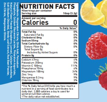 VITALLA-E Daily Electrolyte Powder Drink Mix (Sugar Free) – Raspberry Lemon, 10.16 oz / 90 Servings – Hydration Powder with 6 Key Electrolytes and Trace Minerals – Keto Friendly, Non-GMO