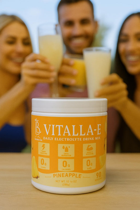 VITALLA-E Daily Electrolyte Powder Drink Mix (Sugar Free) – Pineapple, 10.16 oz / 90 Servings – Hydration Powder with 6 Key Electrolytes and Trace Minerals – Keto Friendly, Non-GMO