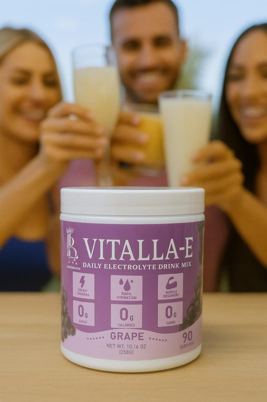 VITALLA-E Daily Electrolyte Powder Drink Mix (Sugar Free) – Grape, 10.16 oz / 90 Servings – Hydration Powder with 6 Key Electrolytes and Trace Minerals – Keto Friendly, Non-GMO