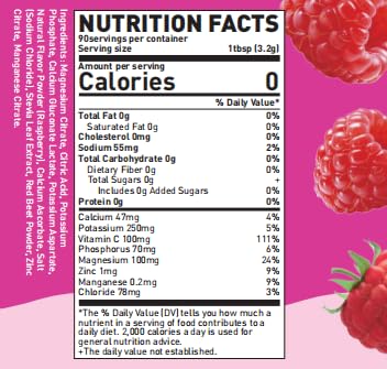 VITALLA-E Daily Electrolyte Powder Drink Mix (Sugar Free) – Raspberry, 10.16 oz / 90 Servings – Hydration Powder with 6 Key Electrolytes and Trace Minerals – Keto Friendly, Non-GMO