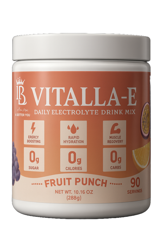 VITALLA-E Daily Electrolyte Powder Drink Mix (Sugar Free) – Fruit Punch, 10.16 oz / 90 Servings – Hydration Powder with 6 Key Electrolytes and Trace Minerals – Keto Friendly, Non-GMO