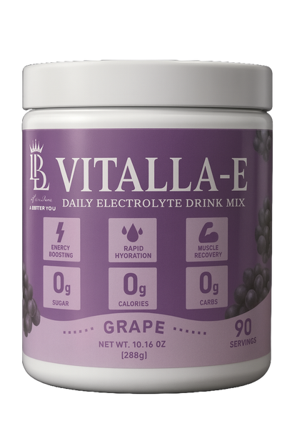VITALLA-E Daily Electrolyte Powder Drink Mix (Sugar Free) – Grape, 10.16 oz / 90 Servings – Hydration Powder with 6 Key Electrolytes and Trace Minerals – Keto Friendly, Non-GMO
