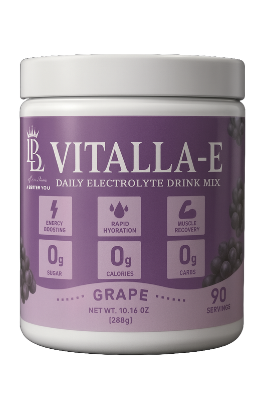 VITALLA-E Daily Electrolyte Powder Drink Mix (Sugar Free) – Grape, 10.16 oz / 90 Servings – Hydration Powder with 6 Key Electrolytes and Trace Minerals – Keto Friendly, Non-GMO