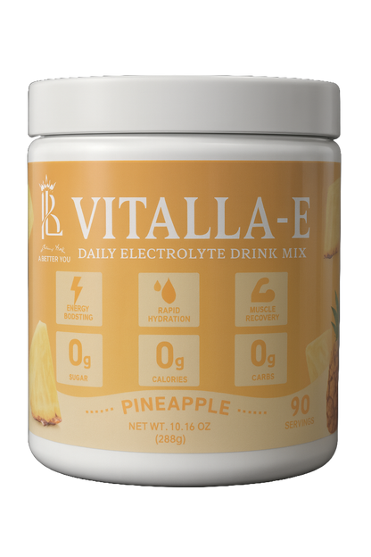 VITALLA-E Daily Electrolyte Powder Drink Mix (Sugar Free) – Pineapple, 10.16 oz / 90 Servings – Hydration Powder with 6 Key Electrolytes and Trace Minerals – Keto Friendly, Non-GMO