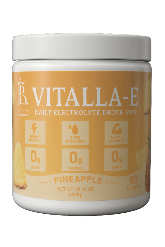 VITALLA-E Daily Electrolyte Powder Drink Mix (Sugar Free) – Pineapple, 10.16 oz / 90 Servings – Hydration Powder with 6 Key Electrolytes and Trace Minerals – Keto Friendly, Non-GMO