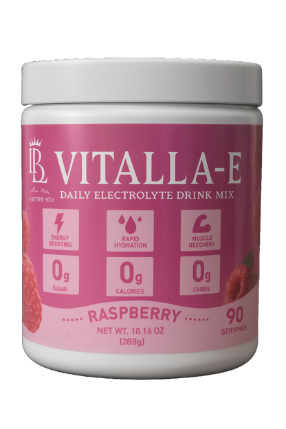 VITALLA-E Daily Electrolyte Powder Drink Mix (Sugar Free) – Raspberry, 10.16 oz / 90 Servings – Hydration Powder with 6 Key Electrolytes and Trace Minerals – Keto Friendly, Non-GMO