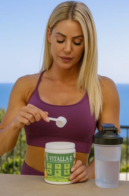 VITALLA‑E Electrolyte Powder Drink Mix – Sugar-Free, Zero Calorie Hydration – Pina Colada Flavor, 90 Servings – Keto Friendly, 6 Key Electrolytes, Non-GMO